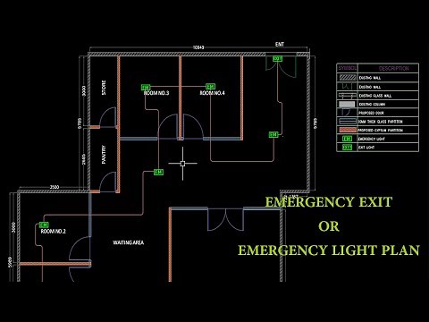 Emergency Light Plan | Fire Exit Plan in AutoCAD | How to Make Emergency Light plan | CAD Tutorial