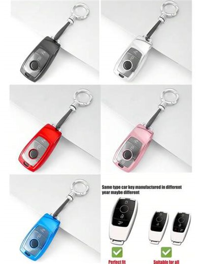 2/3/4 Button TPU Car Key Fob Cover Protector, Compatible With A, C, S, E, CLA, CLS, GLA, GLC, GLE, GL, GLS, G Class Models, Unisex, Fits 2022 C-Class, S-Class, W206, W223, S350, C260, C300, E300, S400, S450, S500 And More | SHEIN