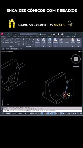 AutoCAD Isométrico: Encaixes Cônicos com Rebaixos Passo a Passo