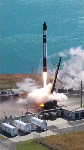 Breathtaking drone view of Rocket Lab launch!