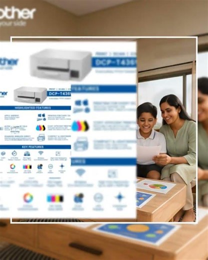Brother DCP-T436W (New Launch) Multifunction Print Scan Copy Ink Tank Color Printer Best for Home...