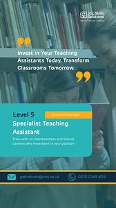🎓 Level 5 Specialist Teaching Assistant Apprenticeship Starts This September 2025 Are your TAs ready to step up this school year? Our funded Level 5 apprenticeship equips Teaching Assistants with the skills to: ◾️Lead SEND support ◾️Build calmer, more focused classrooms ◾️Deliver small group interventions with confidence ◾️Support teachers and improve pupil outcomes With our new cohort starting w/c 29th September, now is the time to invest in your staff and unlock their full potential. 💡 Affor