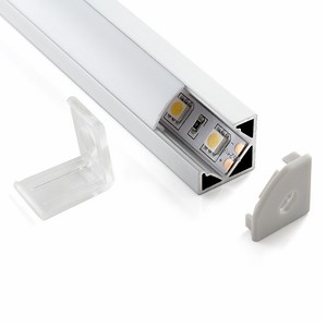 [Hot Item] V Shape Aluminum Channels 90 Degree Corner LED Strip Channel with PC Cover, Mounting Clips, End Caps, Designed for 3528 5050 LED Strip Lighting