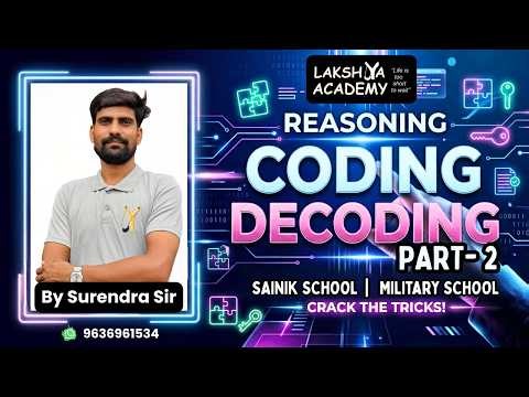 Coding Decoding Part 2 | Reasoning Class for Class 6 & 9 | Sainik School and Military School