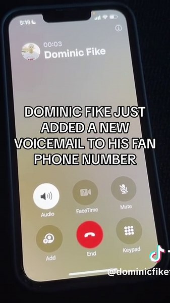 New Voicemail by Dominic Fike | Fan Phone Number
