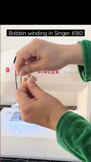 How to wind bobbin in singer sewing machine? Refill bobbin | Singer Brilliance 6180 #shorts #fyp