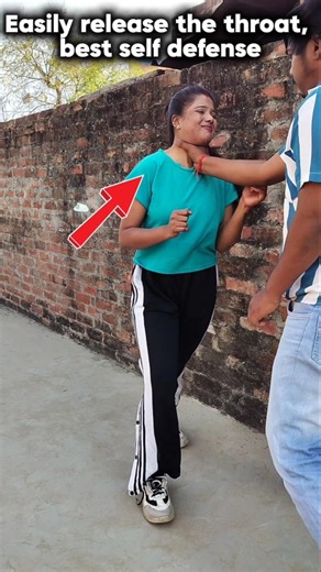 Easily release the throat, best self defense #selfdifence #kravmaga #tutorial #martailarts