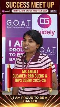 Congratulations Ms. Anjali | Cleared IBPS Clerk & RRB Using Guidely Mock Tests and Bundle PDF