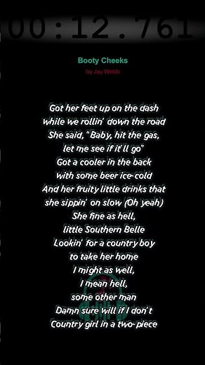 Booty Cheeks by Jay Webb #lyrics #goviral #music #countrymusic #bootycheeks #jaywebb
