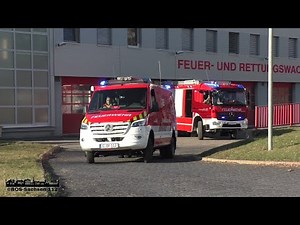 ELW 1 B-Dienst/ZF + HLF 20 der Berufsfeuerwehr Gera | Feuer- und Rettungswache 1 auf Einsatzfahrt