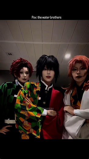 POV: The water brothers 🌊🌊 || #xtheticshinobu #cosplay #sabito #tanjiro #giyu #demonslayer #fyp #fy