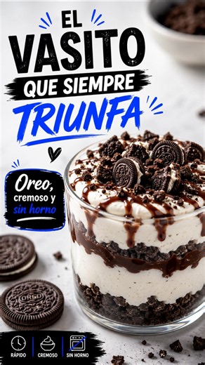 Postre Oreo en vaso cremoso sin horno ¡Listo en minutos!