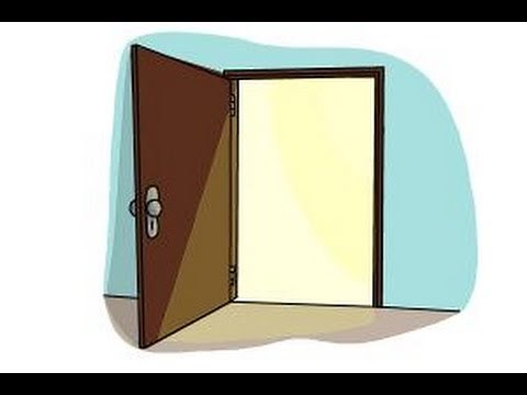 How to draw an open door