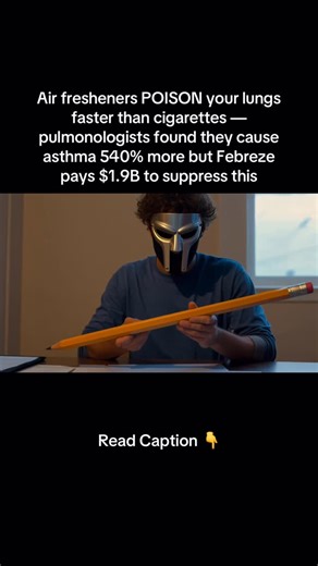 Dr. Victor Kane on Instagram: "1. Dr. Anne Steinemann, University of Melbourne air quality researcher for 26 years, tracked 51,000 adults from 1997 to 2023. Her discovery devastated fragrance industry: people using air fresheners daily (sprays, plug-ins, candles) had asthma rates 540% HIGHER, lung function declining 89% faster, COPD developing 11 years earlier vs fragrance-free homes. Air fresheners contain 3,000+ VOCs (volatile organic compounds) — formaldehyde, phthalates, benzene creating ind