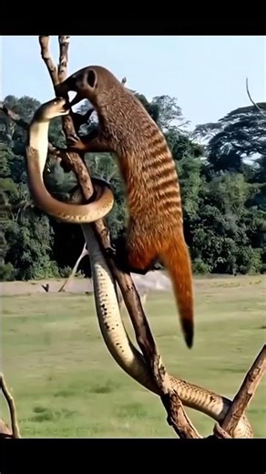 Weasel vs Snake Fight on Tree 🌳🐍 | Epic Wildlife Battle #snake #viralvideo