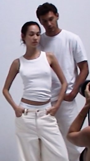 Gap on Instagram: "Behind the scenes of our summer campaign. Neutral classics. Laid-back energy. With actors Kiko Mizuhara & Cooper Koch."