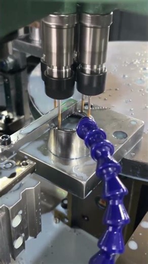 High Speed Multi Spindle Drilling Process On Industrial Metal Components