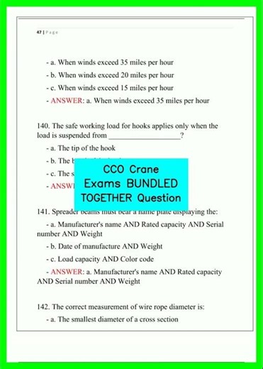 #learnexams CCO Crane Exams BUNDLED TOGETHER Question video