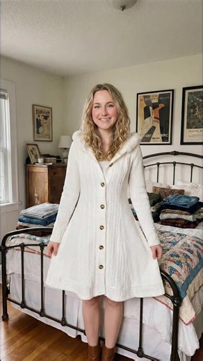 Finally, a knit dress that snatches the waist! ⏳ No more boxy winter fits. This is flattering on EVERY body type. Obsessed! 👇🛒#SlimmingDress #WinterStyleHack #HourglassFigure #CableKnit #AffordableFashion