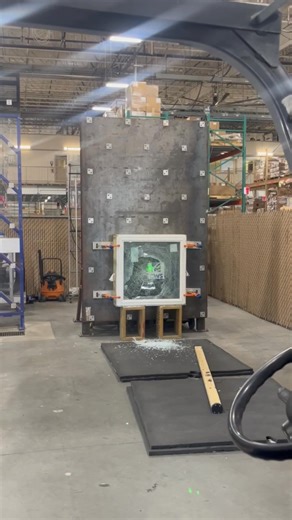 During a recent visit to the CWS manufacturing plant in Ocala, they performed this impressive demonstration. The outter layer of a hurricane Window can break but nothing will get through the inner layer. Think in terms of both a hurricane or a burglar!! Do you have old, single pane windows? Time to upgrade. Give us a call: 727-847-2254 #hurricanewindows #ImpactWindows #securitywindows | Pasco Window & Door