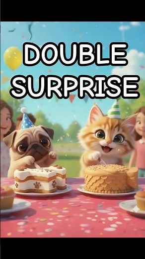 Surprise for Pug and Cat: happy birthday to you!#birthday #cat meow meow ,cat video, cat, cats #cat