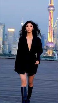 Seoul Rooftop Runway | Fierce Korean Model at Golden Hour 🌆✨