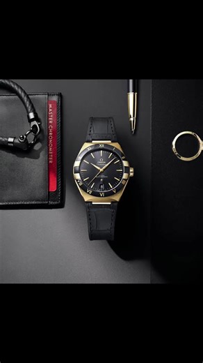 OMEGA Constellation Co‑Axial Master Chronometer Black Dial • Gold Bezel • Leather Strap A statement piece from one of OMEGA’s most iconic lines. This Constellation brings together precision, luxury materials, and unmistakable Constellation DNA: • Co‑Axial Master Chronometer movement for top‑tier accuracy and anti‑magnetic performance Goldsmiths • Black sun‑brushed dial with gold hands and markers • Roman numeral gold bezel, a signature of the Constellation design • Premium leather strap for a re