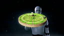 smart agriculture, smart farm, Cultivate a field with a tractor,...