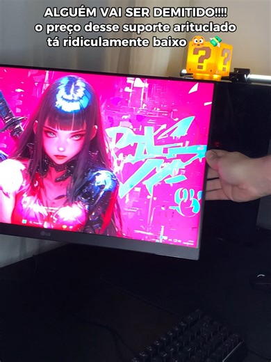 esse suporte articulado deixa seu setup mais clean e organizado 😮‍🔥 #suportearticulado #setupgamer #pcsetup #desksetup