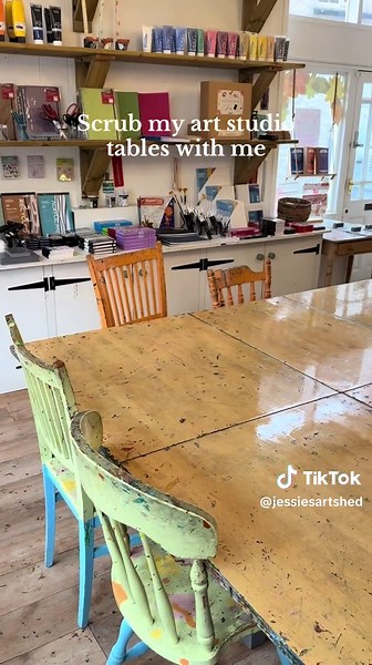 Effectively Clean Art Studio Tables with Vinegar
