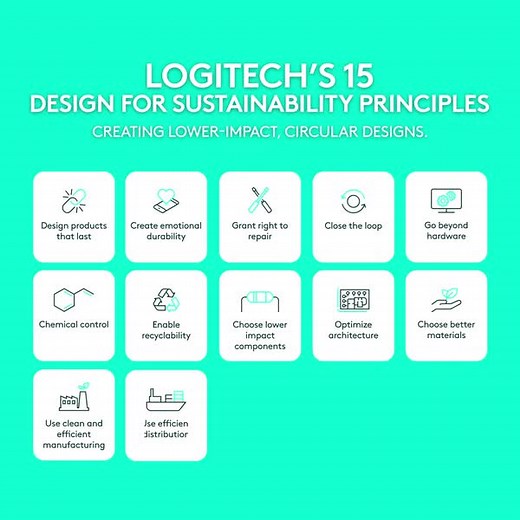 At Logitech, we follow 15 Design for Sustainability principles to ensure every product we create reduces environmental impact. From using innovative materials to optimizing energy efficiency, these principles guide us because we care deeply about our planet and future generations. 🌎 Together, we’re not just designing products, we’re designing a better, more sustainable tomorrow. 🌲 | Logitech