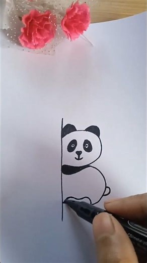 Super Easy Way to Draw a Cute Panda! 🐼 Perfect for Kids & Beginners