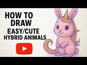 How to Draw a Cute Bunnycorn 🐰🦄 | Easy Hybrid Animal Drawing Tutorial for Beginners
