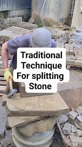 Traditional Technique for splitting natural stone #naturalstone #rocks #sandstone #skills | The Yorkshire Stone Dresser