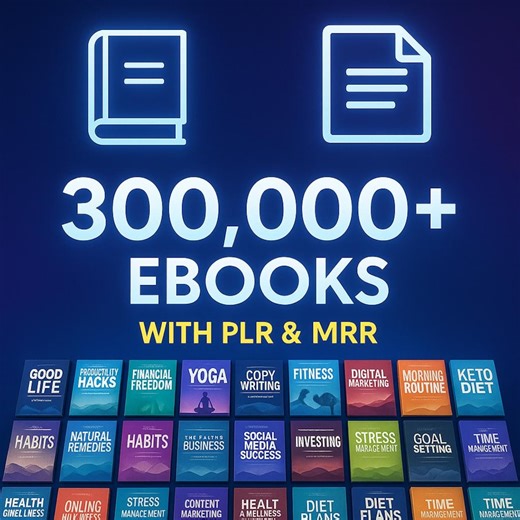 300,000 Ebooks Bundle PLR MRR | Resellable Digital Library of Finance, Self Help, Marketing, Health, Business, Passive Income, Plr Products - Etsy UK