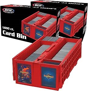 Amazon.com: BCW Collectible Card Bin – (2-Pack, Red) | Holds up to 1600 Cards | Plastic Storage Box for Pokémon, MTG & Sports Cards : Toys & Games