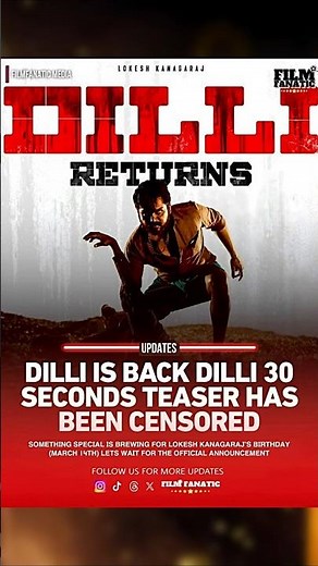 Dilli Is Back! Kaithi 2 Teaser Censored 🔥 Karthi Returns | Lokesh Kanagaraj LCU Biggest Update