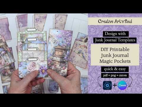 Design with Junk Journal Templates: DIY Printable Magic Pockets Embellishments for your Junk Journal