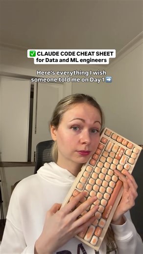 Natalie Data Engineer on Instagram: "✅ CLAUDE CODE for Data and ML engineers PART 1 I’ve been using Claude Code for all my data projects lately: Here’s everything I wish someone told me on Day 1 ⬇️ -——————————— 🔧 SETUP (30 seconds) npm install -g @anthropic-ai/claude-code claude That’s it. No config files. No extensions. Just works in VS Code, Cursor, any terminal. Pro tip: I recommend the $20/month subscription over API keys. API mode burned $20 in 20 minutes once. Never again. -——————————— ⚡ 