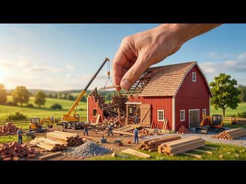 Miniature Repair: Destroyed Tiny Barn to Beautiful Farm Restoration ✨🏚️