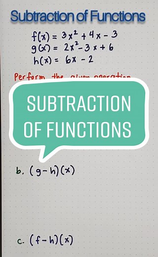 operations on Functions (subtraction) #mathtutor #mathteacher #generalmathematics