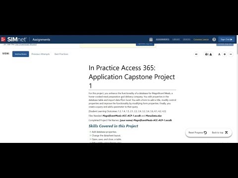 Access 365 Application Capstone Project Ch 1-4 Tutorial - Complete Guide (SIMnet In Practice)