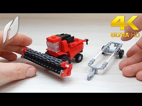 How to Build Small Lego Combine Harvester with Header Trailer (MOC - 4K) #lego #buildingblocks
