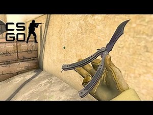 CS:GO - ★ Butterfly Knife | Blue Steel (Well Worn) Showcase