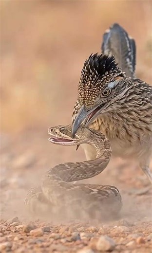 Road Runner vs Rattle snake #wildlife #wildlifeentertainment #africananimal