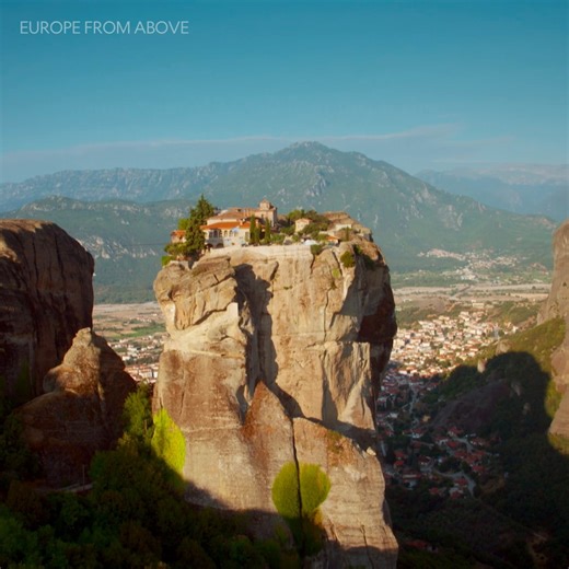 Meet the Meteora Monasteries! Over the past 60 million years, erosion of an ancient seabed created this sky-high sanctuary. 🌊 For nearly one thousand years, it has been home to a historic monastic community, which at its peak housed over 20 separate monasteries. #EuropeFromAbove is now streaming on Disney | National Geographic Travel