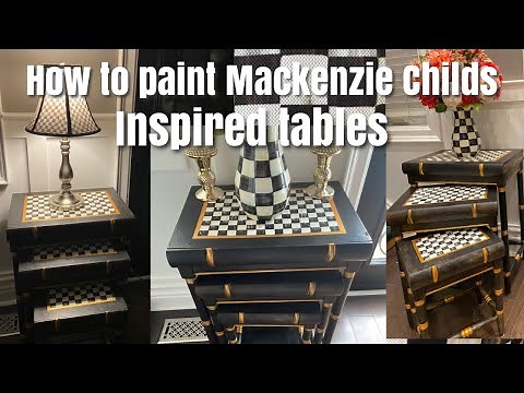 How to paint Mackenzie Childs Inspired Tables || DIY Tables