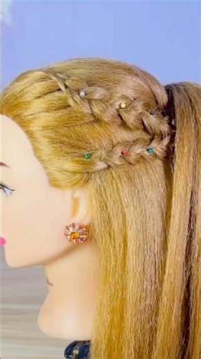 Elegant Side Braid Ponytail Hairstyle ✨