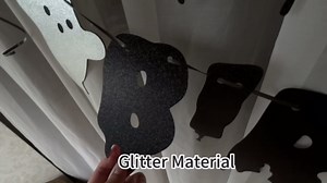 Happy Birthday Banner Halloween Birthday Banner Black Glitter Halloween Birthday Party Decorations for Wall Home Scary Party Supplies