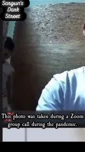 Something chilling standing behind him in a zoom meeting😰 #dark #scary #strange #weirdfeeling #weird